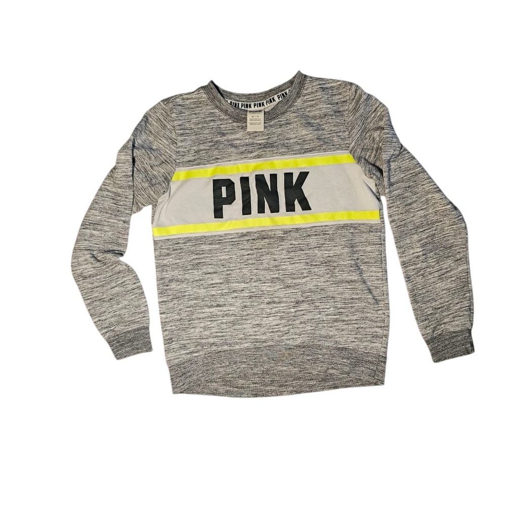 Victoria's Secret Pink Women's Sz XS Gray Long Sleeve Crew Neck Sweatshirt